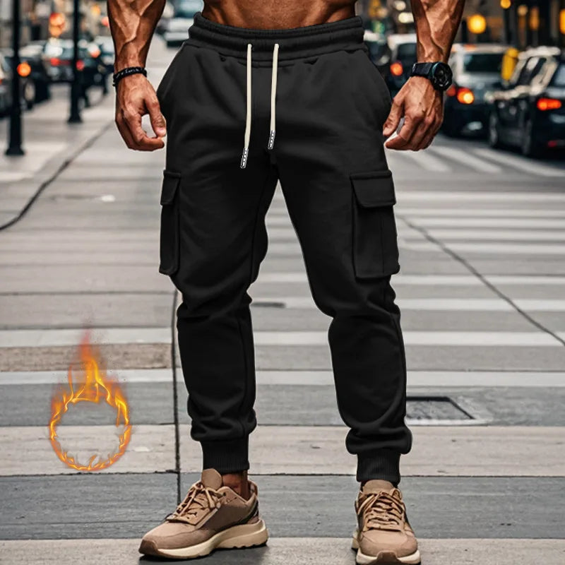 Men Cargo Pant Spring Skinny Pockets Casual Sports Drawstring Pant.  S-3X