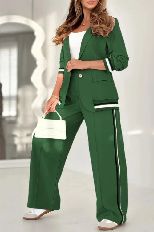 Women Wide Leg Two Piece Matching Set High Waist Elegant Sporty Set.  S-3X