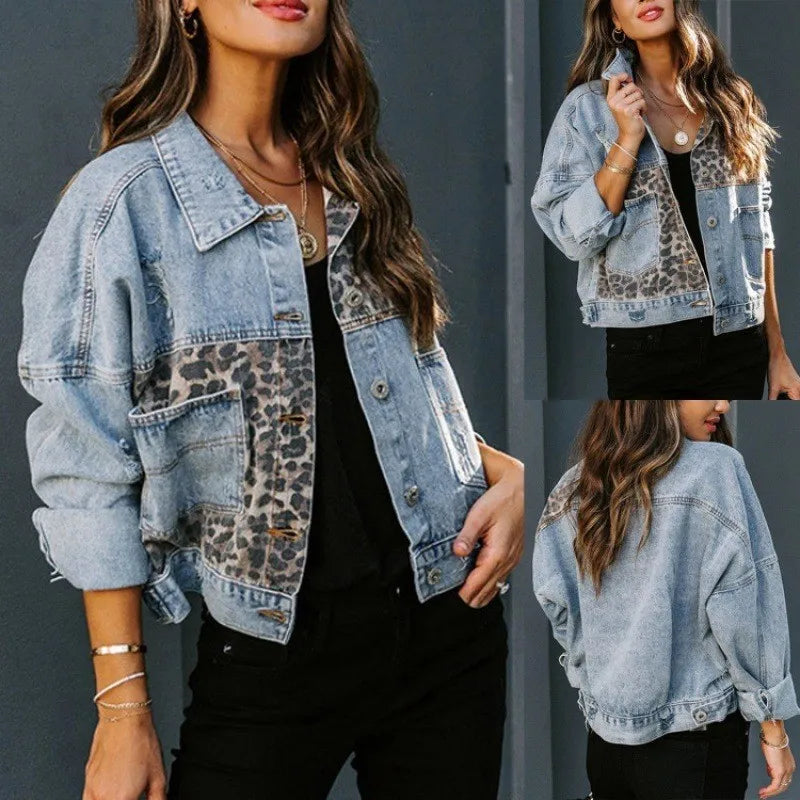 Women's Quality Denim Jacket Casual Long Sleeve Lapel Button Down Chest Pocket Slim Jean Jacket.  S-3X