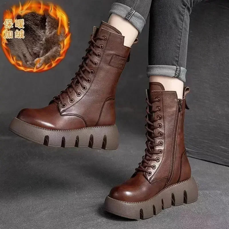 Plush warm thick sole boots  New Fashion Women's Warm Platform Waterproof Boot.