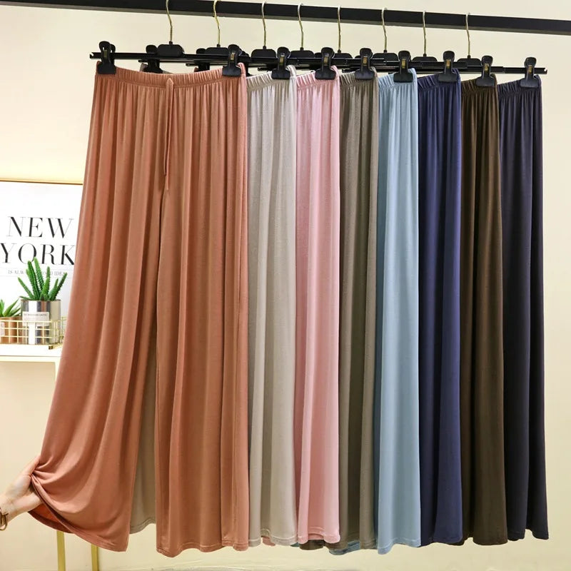 Plus size L to 6XL Women's wide leg pants high waist Loose Long solid colour Casual Pants