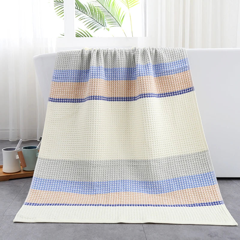 70x140cm/35x75cm Soft cotton waffle towel Thickened adult strong suction cellular towel bath towel fluffy close skin grid gauze