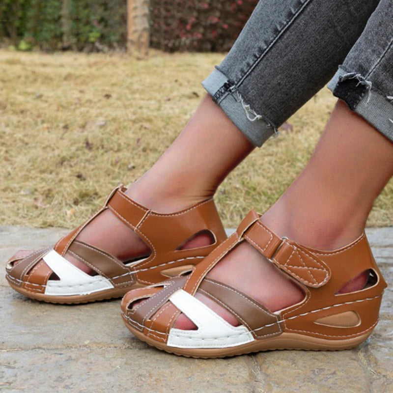 Summer Shoe/Sandal Wedge Partially Open Toe Comfortable Sandal.