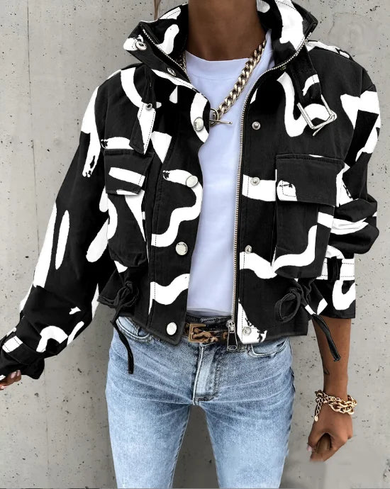 Woman Jacket Elegant Slim Pocket Button Design Long Sleeve.  S-2x