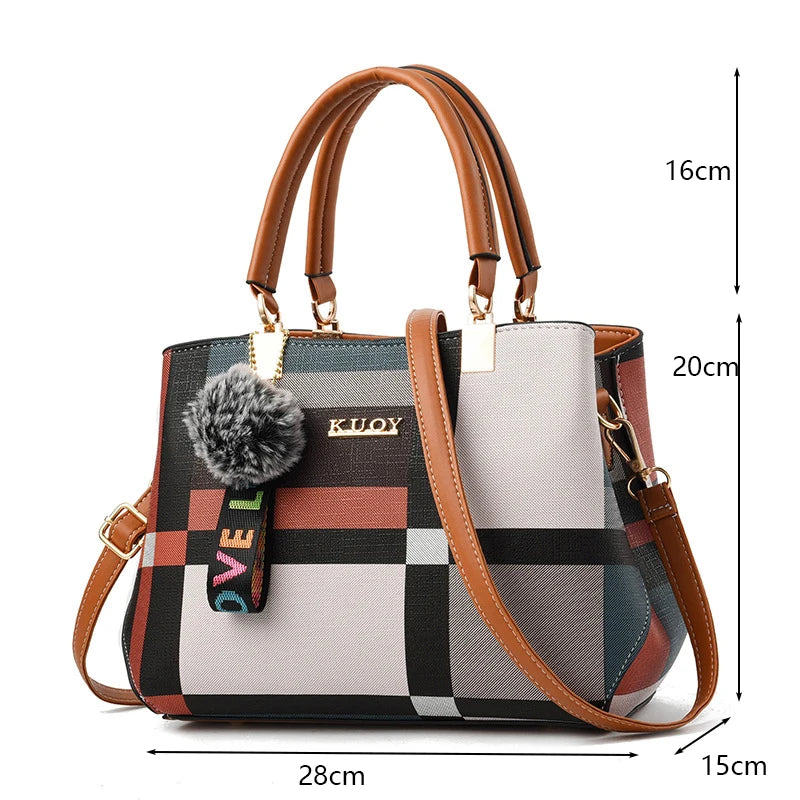 PU Leather Casual Cross-body Bag for Women Luxury Designer Tote Handbag Large Capacity Shoulder Bag