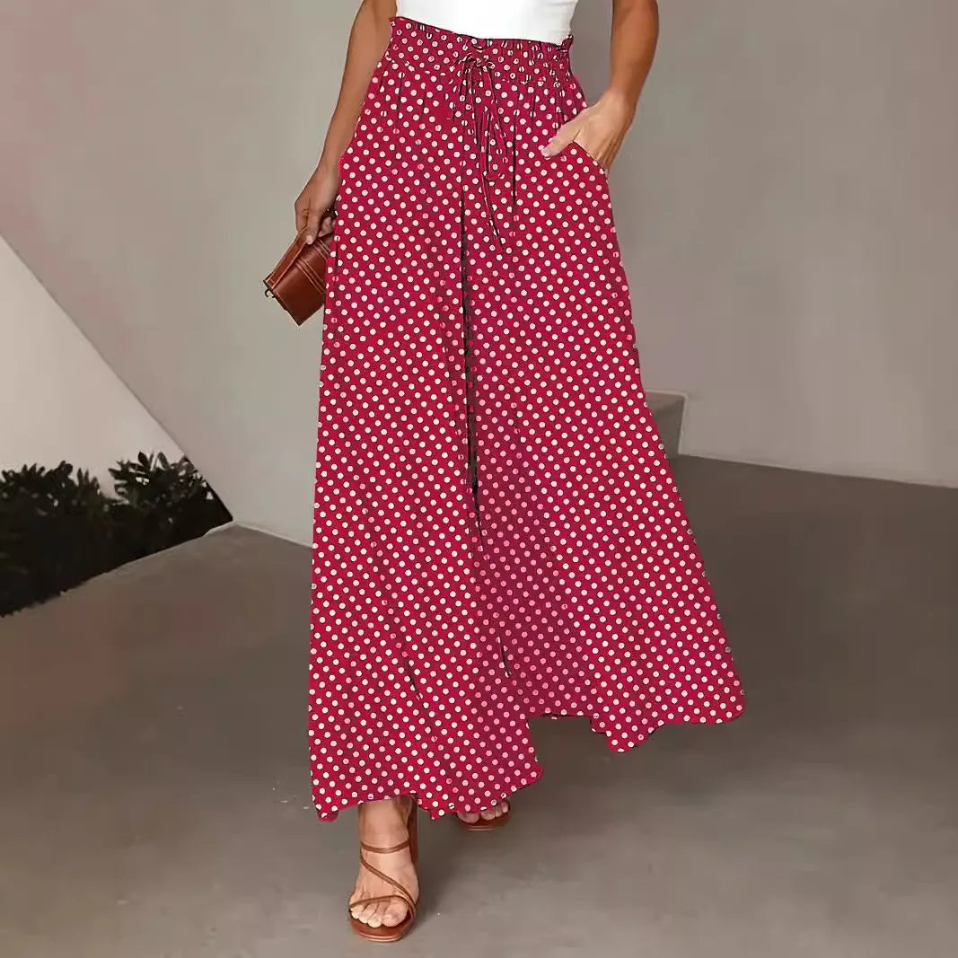 Spring And Summer Wide-leg Women's Trousers,Fashionable Elegant Women's Pant. S-3X