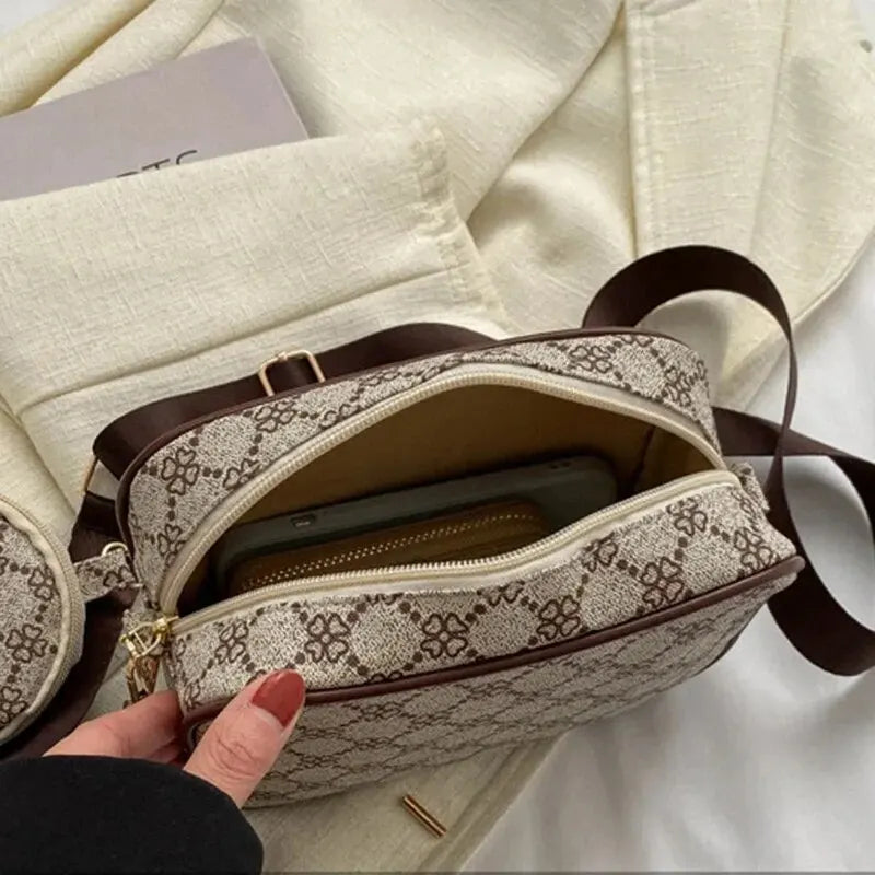 Vintage Fashion Handbag Soft PU Leather Shoulder /Crossbody Tote Bag