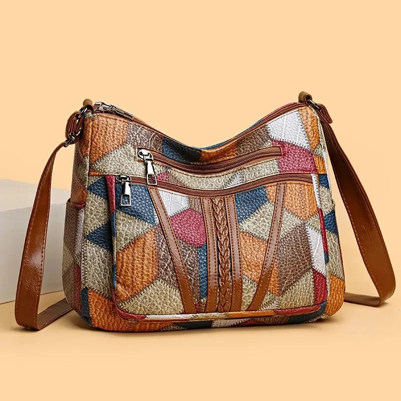 Women's Elegant Vintage Cross-body Trendy Fashion Multi-pockets Shoulder Bag