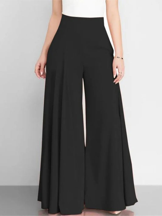 Fashion High Waist Wide Leg Pants For Women Elegant Casual Solid Loose Long Pant.   S-3X