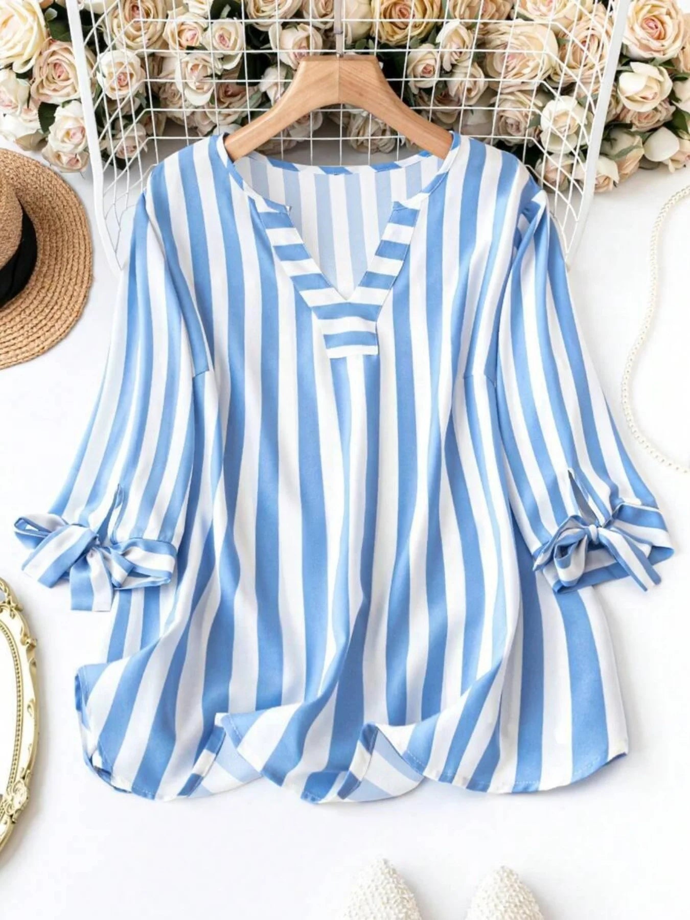 Plus Size Light Breathable European Style Blouse .
