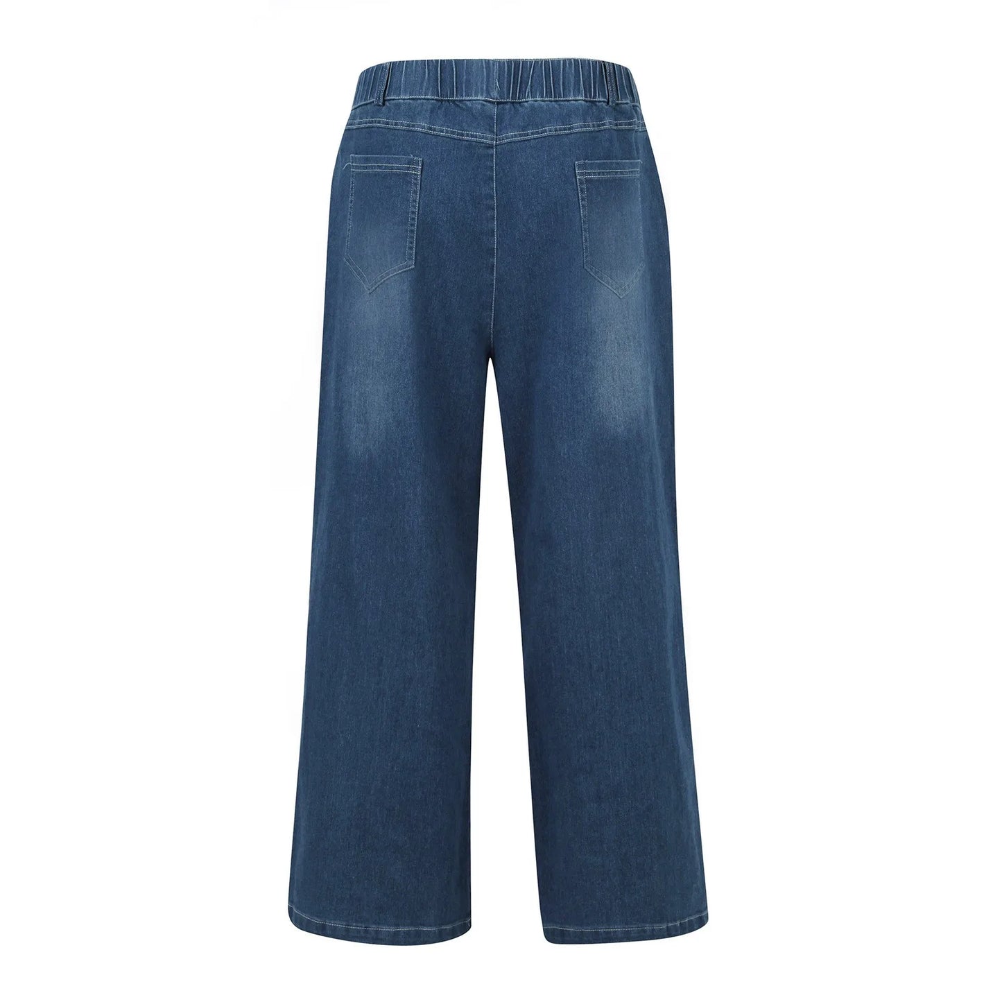 Women's Wide Leg Jeans - Seamed Pull-On Denim Pants with Booty Lift.  S-3X