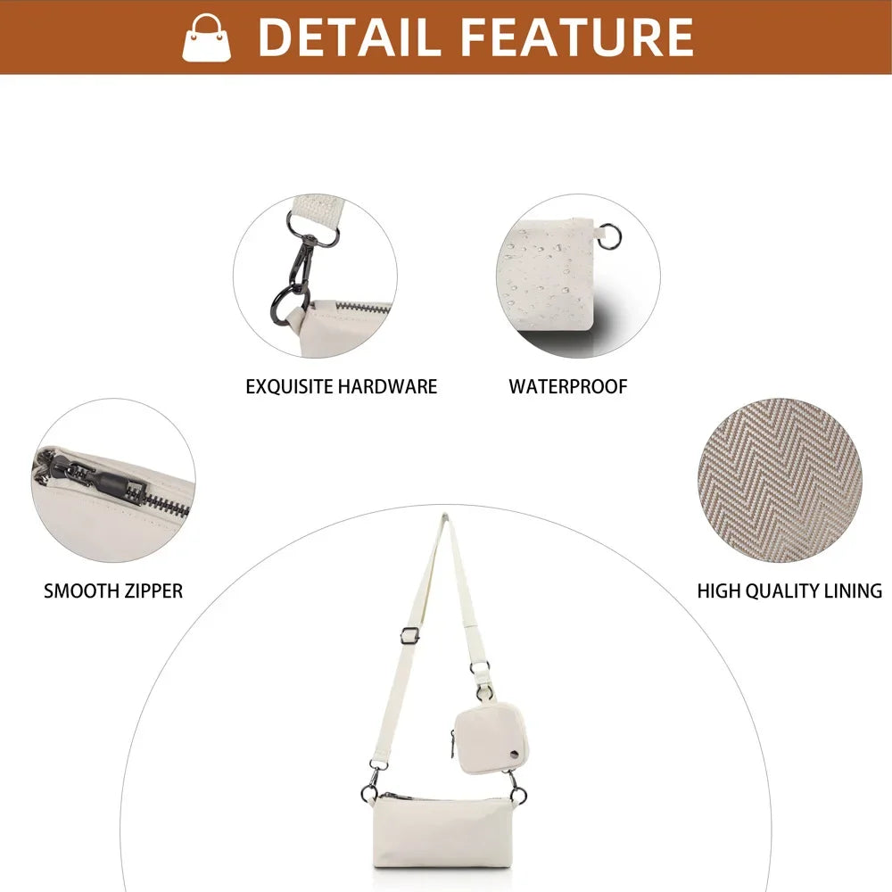 Lulu Cross-body Simple Double Portable Shoulder Bag For Daily Commuting.