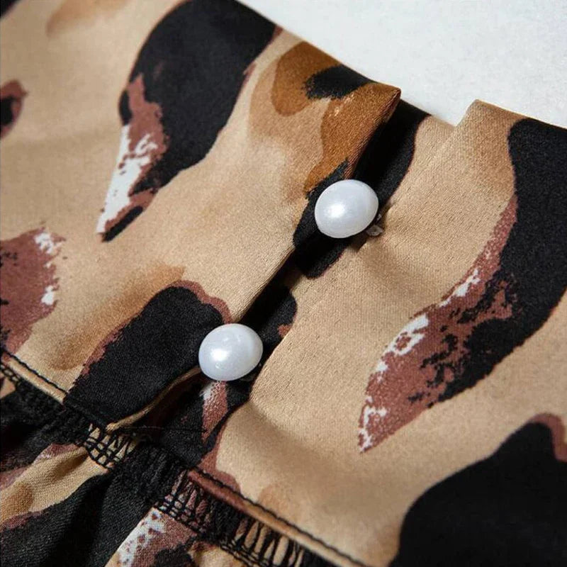 Sexy Leopard Print Casual Halter Sleeveless Blouse.  S-2X