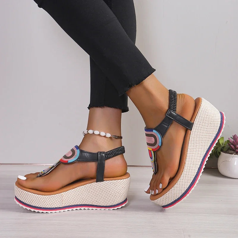 New Summer Fashion Open Toe Wedges Luxury Designer Platform Sandals
