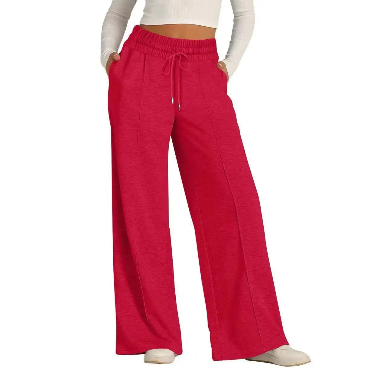 Womens Wide Leg Sweatpants High Waist Baggy Flared Drawstring Athletic Joggers Casual Daily Wear Loose Sporty Wear.  S-2X