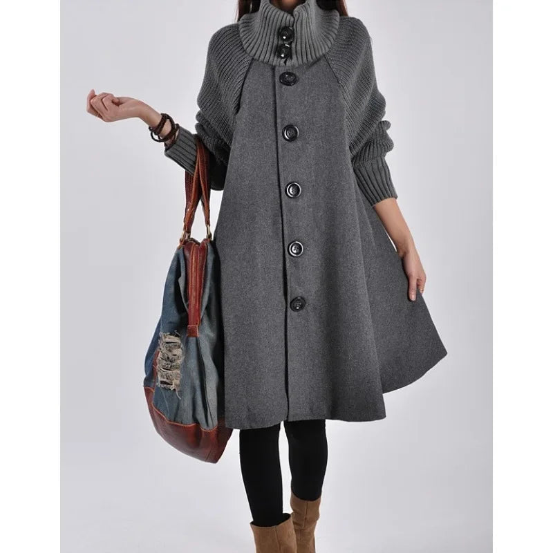 Plus Size Autumn Winter New Women's Loose Fit Woolen Coat
