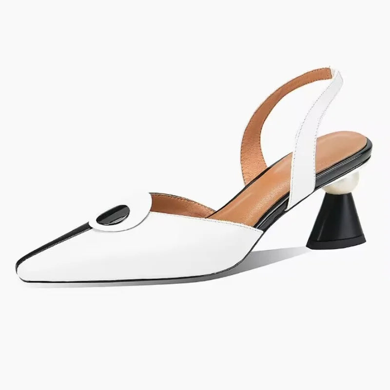 Women Fashion Pu Leather Slip on Square Heel Pumps Quality Comfort Women Sandal