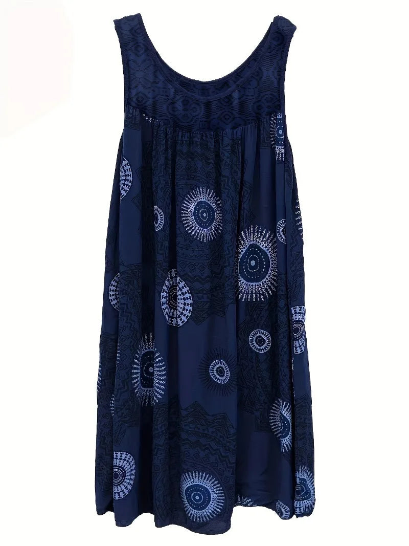 Plus Size 1XL-8XL Women's Sleeveless Dress Sleeveless Large Hem Dress