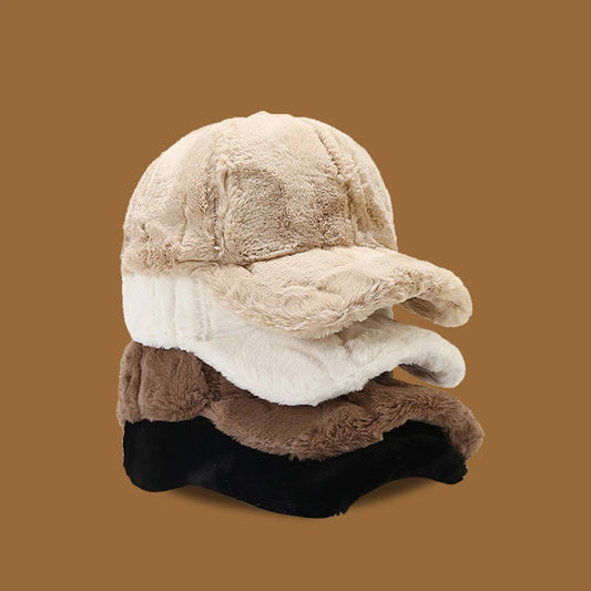 Casual Solid Color Warm Hat for Women, Autumn and Winter Outdoor Thick Baseball Cap, Duckbill Cap, Fashionable Hat