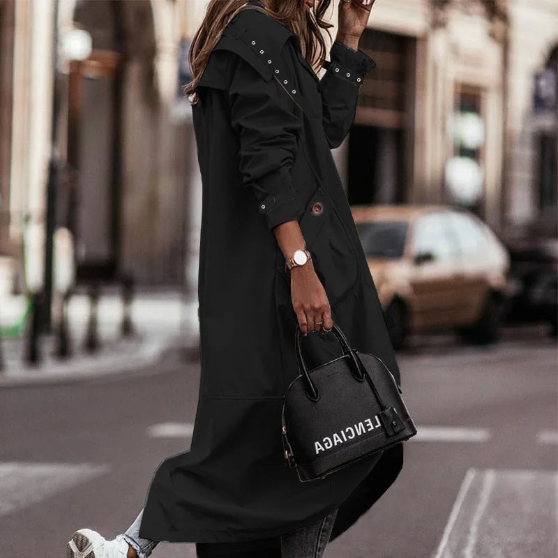 Women's Autumn And Winter Style Personality Casual fashionable long Trench Coat.  S-XL
