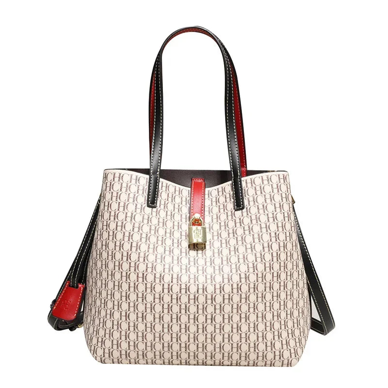 Premium Versatile Leather Cross-body Bag Large Capacity Daily Commuter Tote Bag