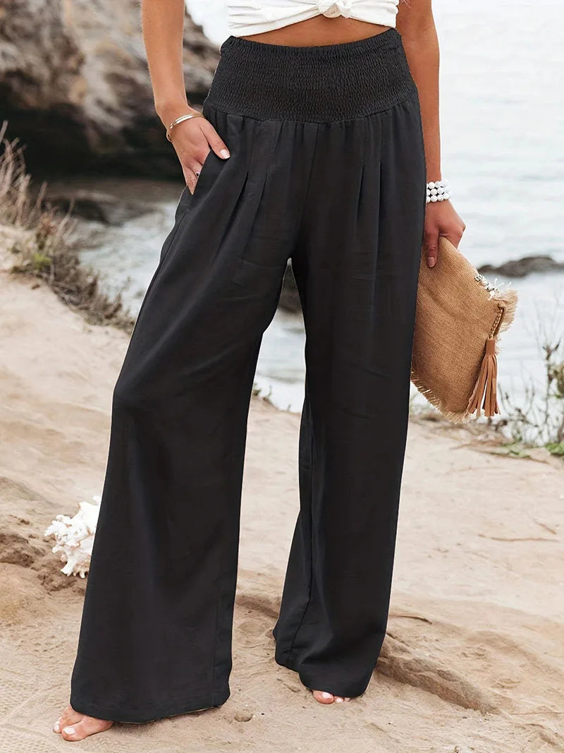 Women's Casual Pants, Casual Style, Comfortable Mid Waist Long Pants.  S-2X
