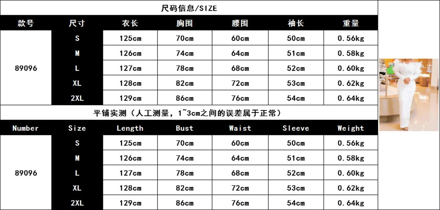 Women Long Sleeve elegant Party Dress. S-2xL