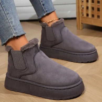 Winter Women Short Plush Warm Boot/Shoe Casual New Suede Fur Chelsea Ankle Platform.