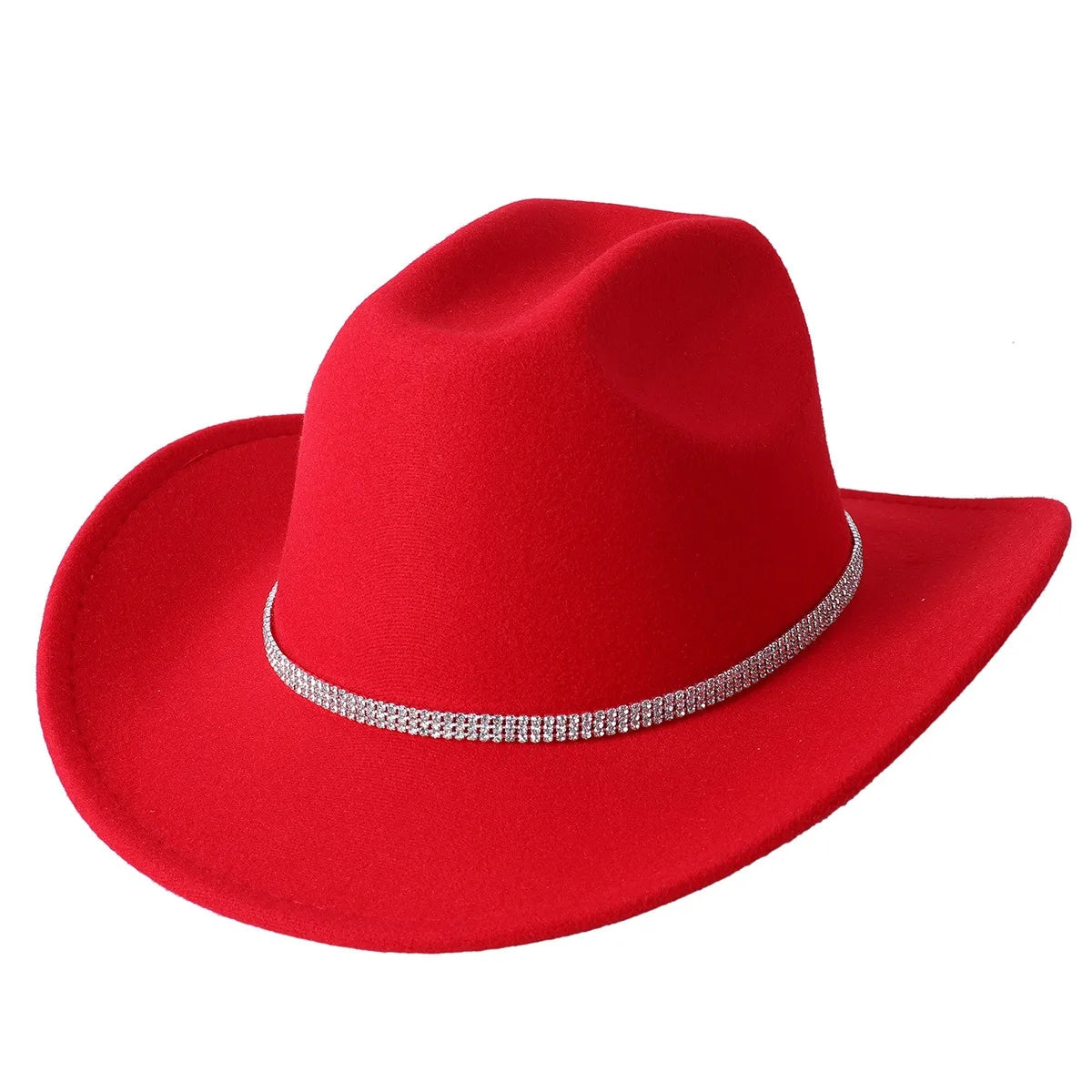 Fashion Rhinestone Cowboy Hat for Women  Shape able Wide Brim - Felt Western Cowgirl Hats