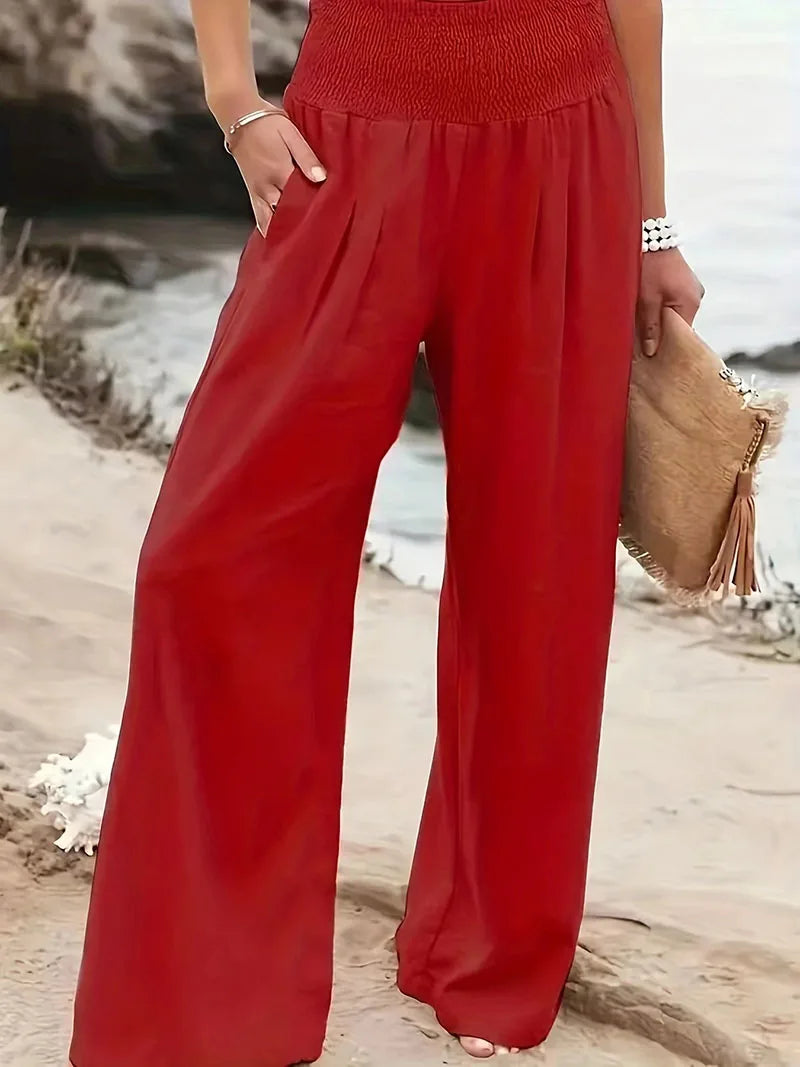 Women's Casual Pants, Casual Style, Comfortable Mid Waist Long Pants.  S-2X