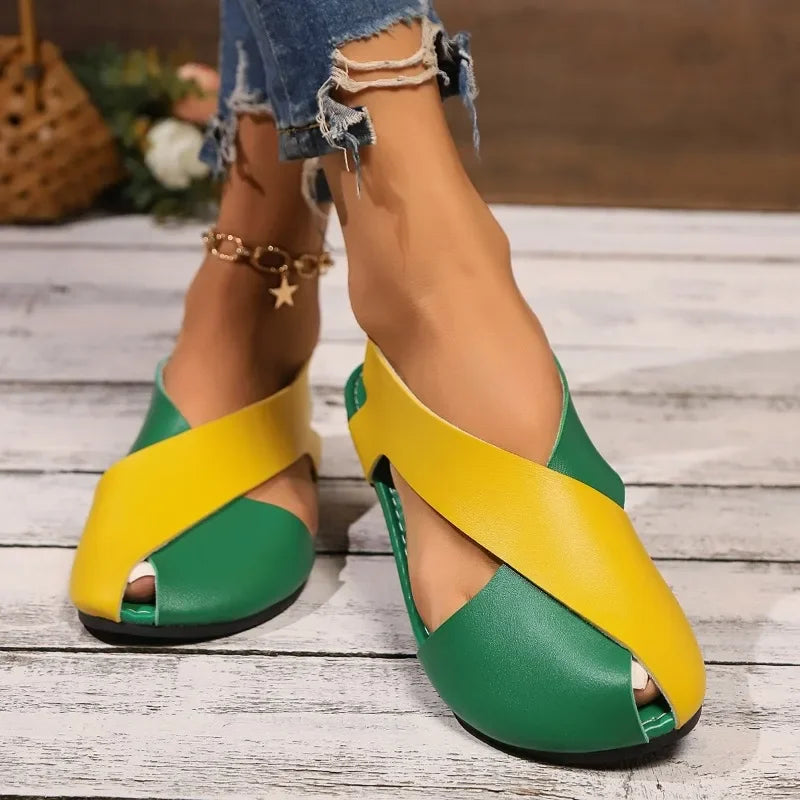 2025 Women's Sandals New Peep Toe Casual Sandals Best Seller Flat Sandals
