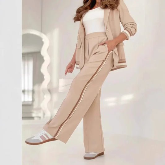 Women Wide Leg Two Piece Matching Set High Waist Elegant Sporty Set.  S-3X