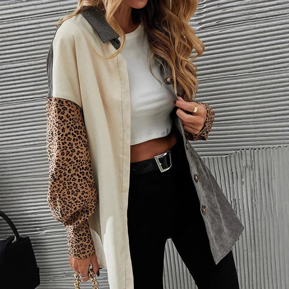 Fashionable Comfortable Casual New Lapel Long Sleeve Loose-Fit Cardigan European Style.  S-3xl