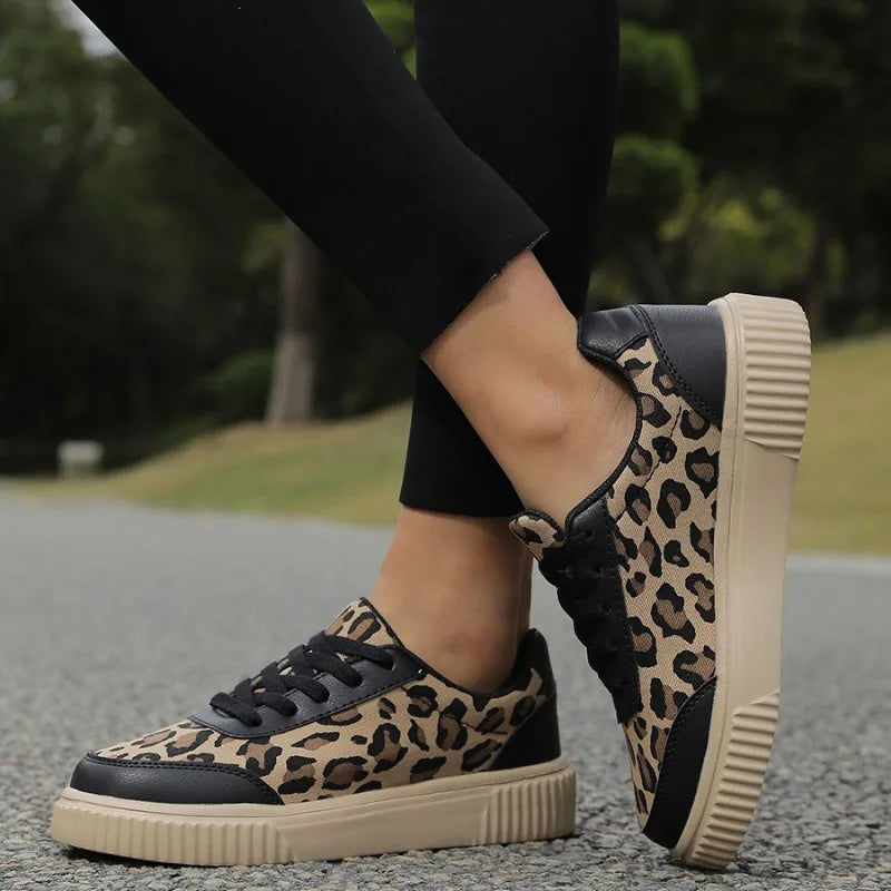 Outdoor Women Walking Shoes Shoes PU Leather Lace-Up Breathable Casual Sneaker