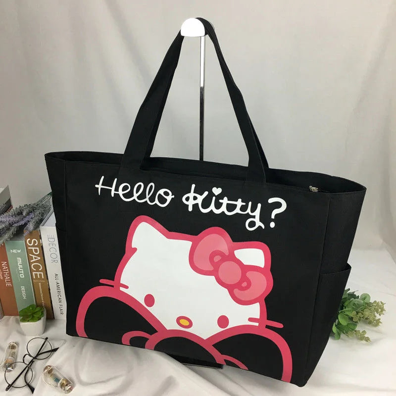 Kawaii Hello Kitty Sanrio Canvas Bag Cute Anime Large Capacity Shopping/Travel Bag