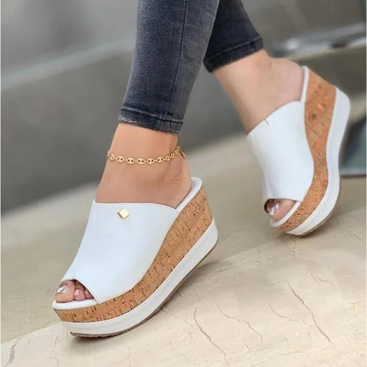 Wedge Quality Slip-On Summer Peep Toe Sandals Fashion Platform Casual Comfortable Shoe