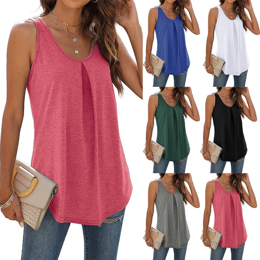 Tank Tops Loose Fit Summer Tops V Neck Sleeveless Trendy Tank.  S-xxL