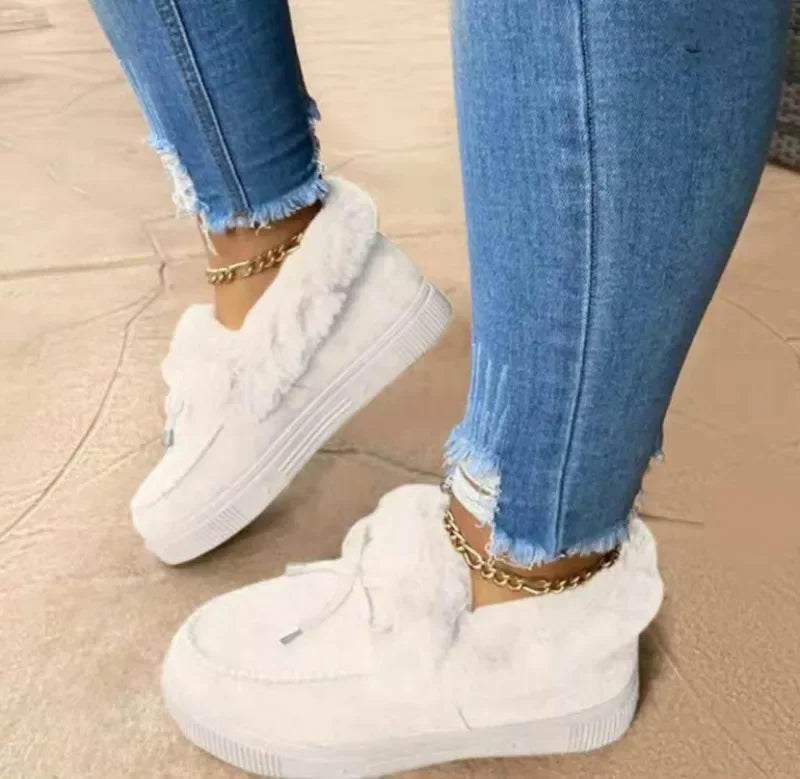Solid Color Women Winter Cotton Plush Warm Casual Boot/Shoe .