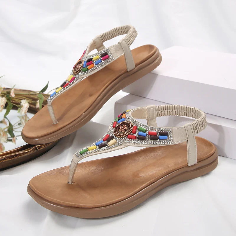Bohemian Style Flat Sandals Gladiator Retro Casual Anti Slip Sandal.