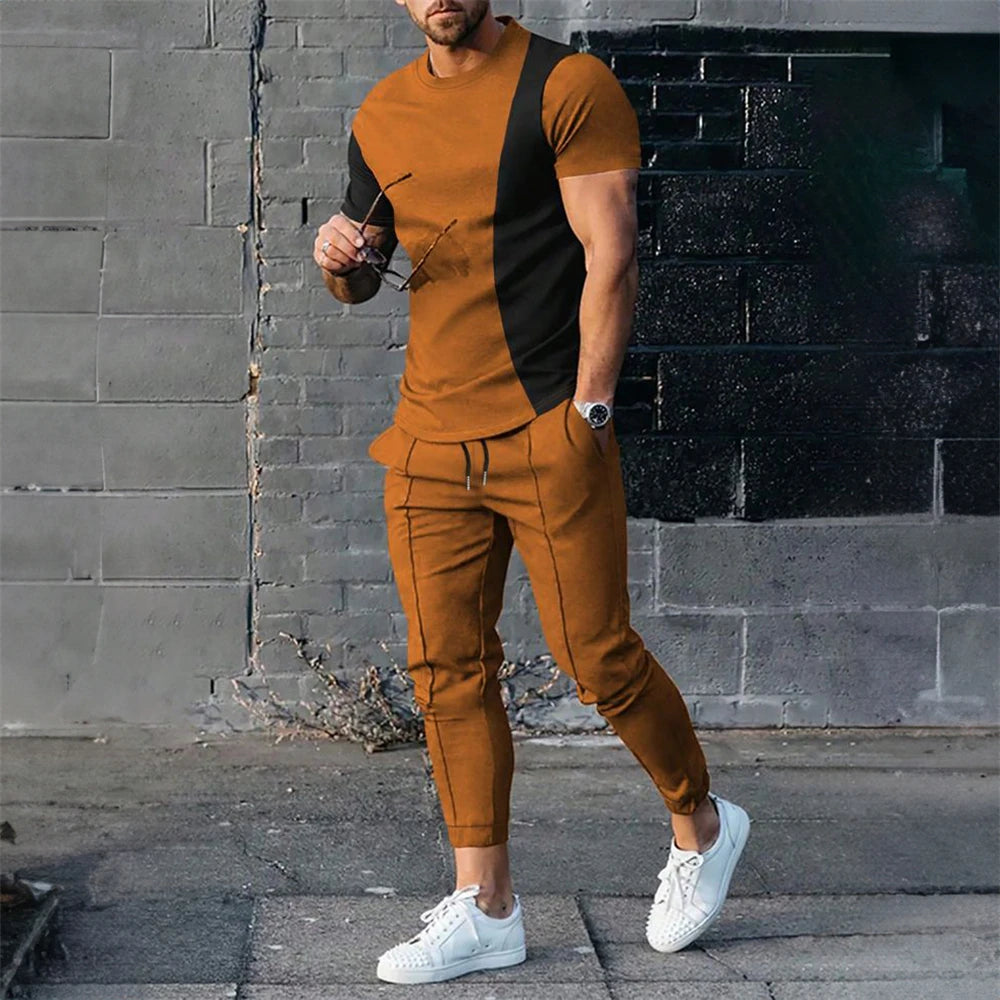 Fashionable Men's 2 Piece Set Short Sleeve Sportswear And Street Wear