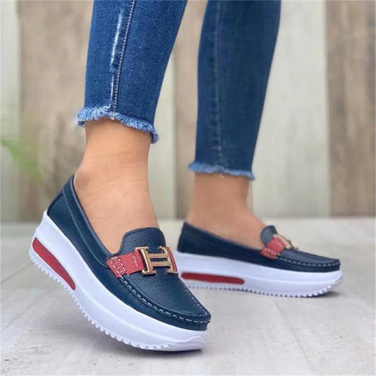 Platform Women's Sneakers Fashion Casual Comfortable Slip on Flat Vulcanized Shoes