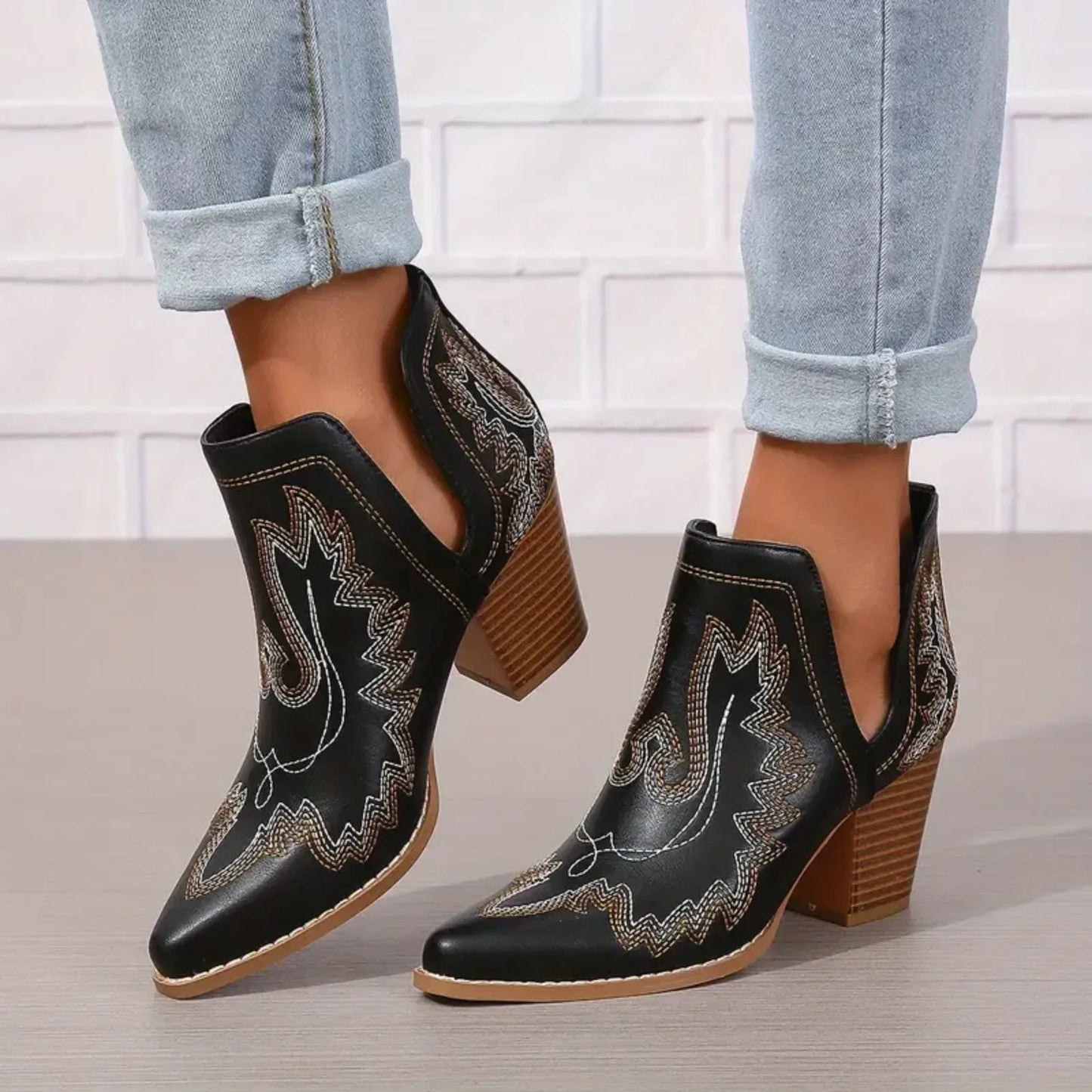 New Cowboy Boots Slip On Western Ankle Boot