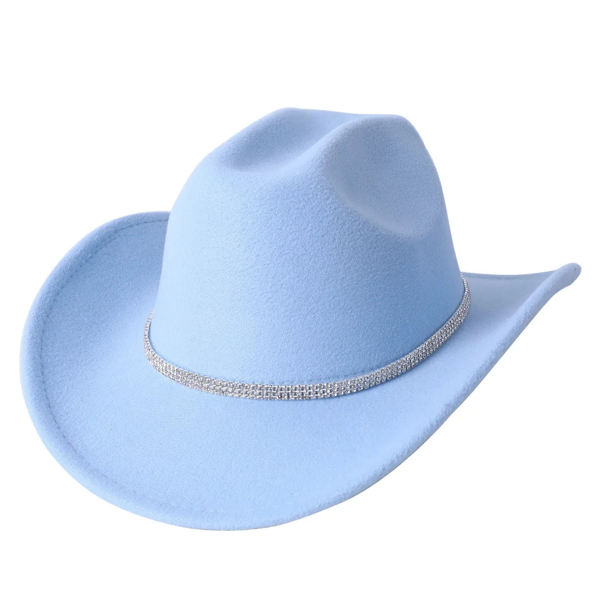 Fashion Rhinestone Cowboy Hat for Women  Shape able Wide Brim - Felt Western Cowgirl Hats