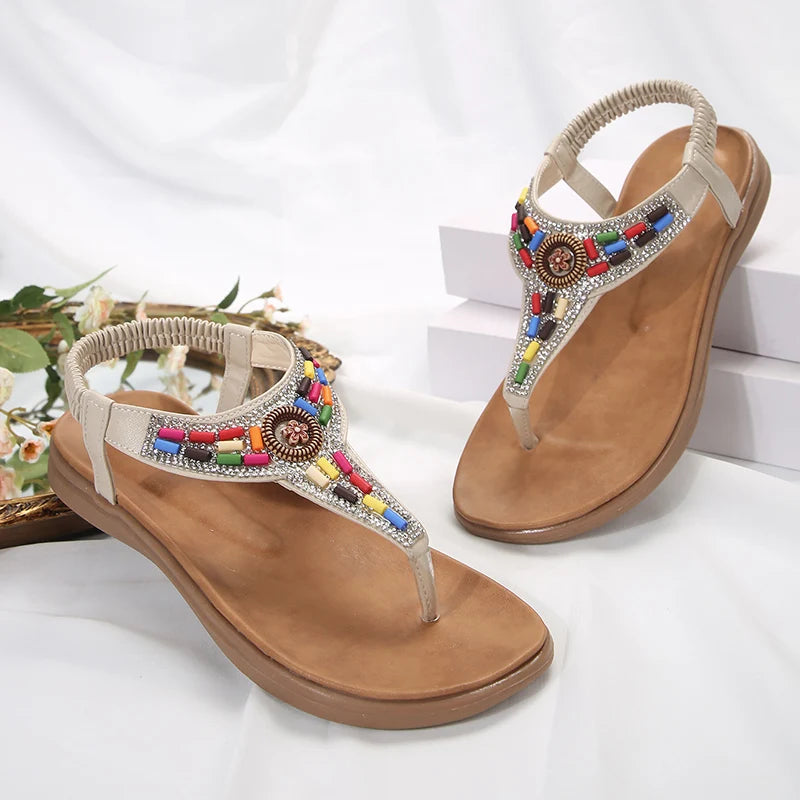Bohemian Style Flat Sandals Gladiator Retro Casual Anti Slip Sandal.