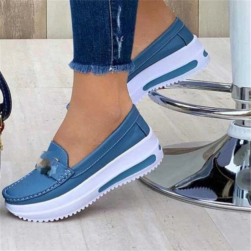 Platform Women's Sneakers Fashion Casual Comfortable Slip on Flat Vulcanized Shoes