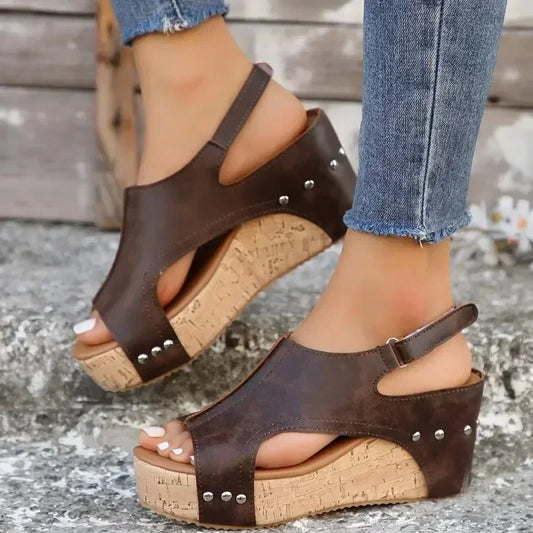 Women's Peep Toe Platform Wedge Sandals New Fashion Heel Shoes for Causal Wear. 35-43