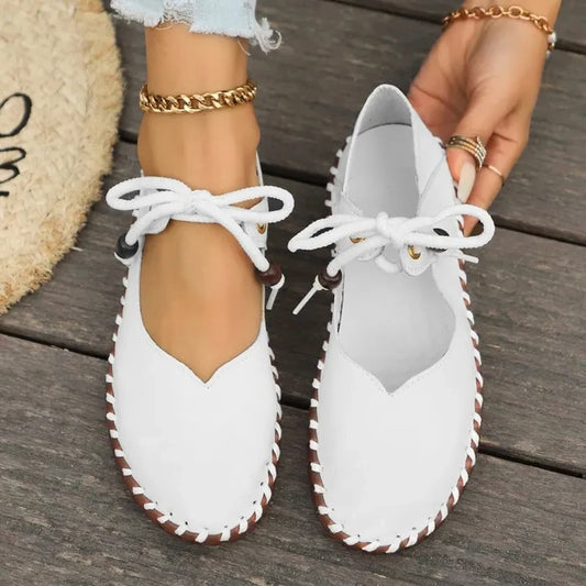 Women Casual Flats Fashion Lace Up Shoes