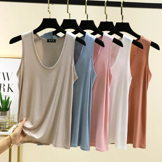 Plus size Women's tank Tops U-Neck Summer Loose Tee