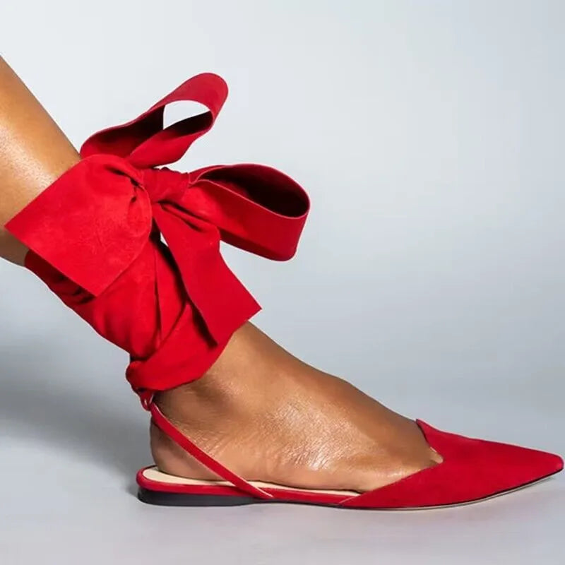 Ladies Pointed Toe Sandals Summer Slingbacks Flat Heel Sandals.