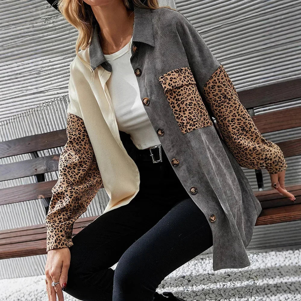 Fashionable Comfortable Casual New Lapel Long Sleeve Loose-Fit Cardigan European Style.  S-3xl